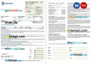 USA Standard Bank mortgage statement in Word and PDF formats, 2 pages
