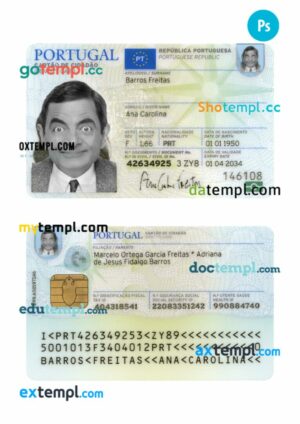 Portugal ID card PSD template, 2024-present