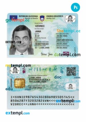 Slovenia ID card PSD template, 2022-present