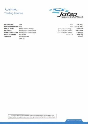 UAE Jafza trading license Word and PDF template