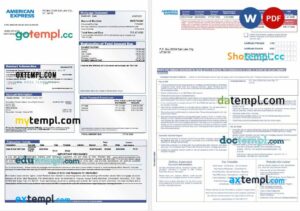 USA The American Express bank mortgage statement in Word and PDF formats, 3 pages