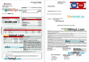 Uzbekistani Ziraat Bank mortgage statement in Word and PDF formats