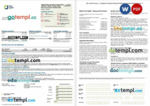 Zambia First Capital Bank mortgage statement in Word and PDF formats, 2 pages