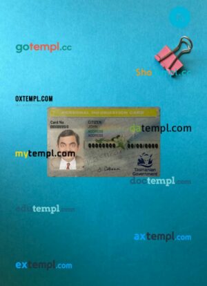 Australia Tasmania personal information card editable PSD files, scan look and photo-realistic look, 2 in 1