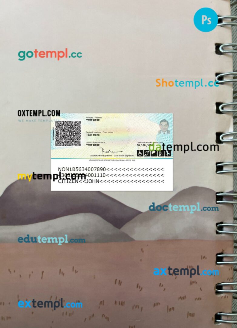 Brazil identity card editable PSD files, scan look and photo-realistic look, 2 in 1, version 2 - Image 2
