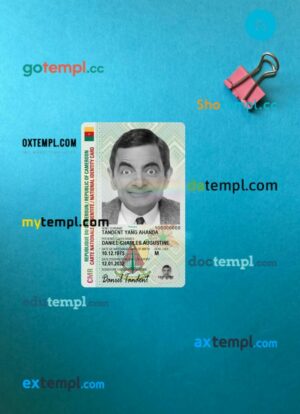 Cameroon ID card editable PSD files, scan look and photo-realistic look, 2 in 1, 2022-present