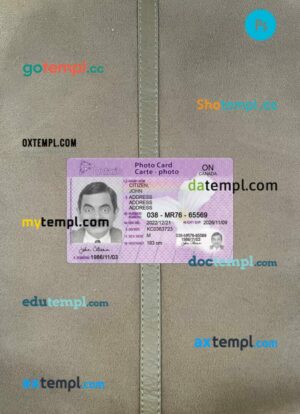 Canada Ontario Photo card editable PSD files, scan look and photo-realistic look, 2 in 1