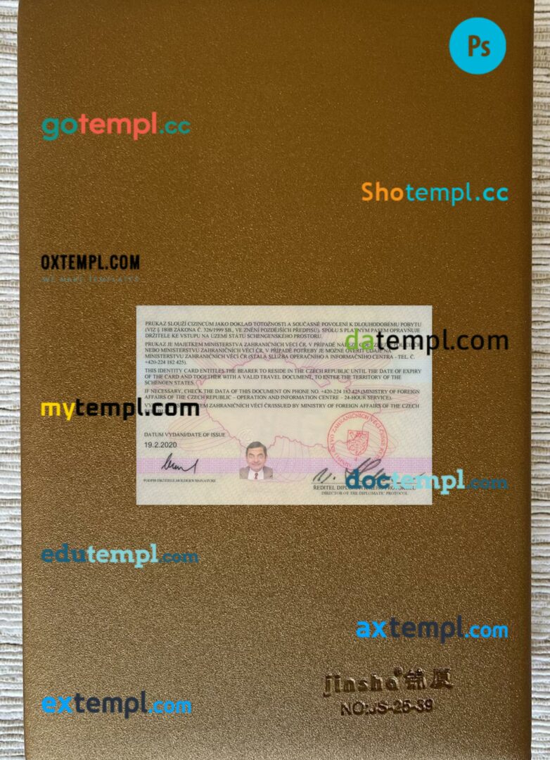 Czech ID card editable PSD files, scan look and photo-realistic look, 2 in 1, 2020-present - Image 2