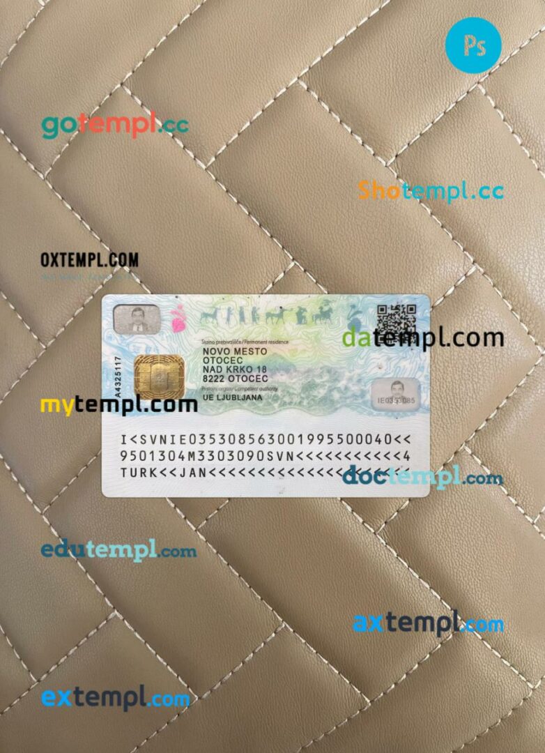 Slovenia ID card editable PSD files, scan look and photo-realistic look, 2 in 1, 2023-present - Image 2