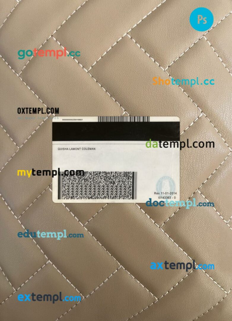 USA Alabama under 21 ID card editable PSD files, scan look and photo-realistic look, 2 in 1 - Image 2