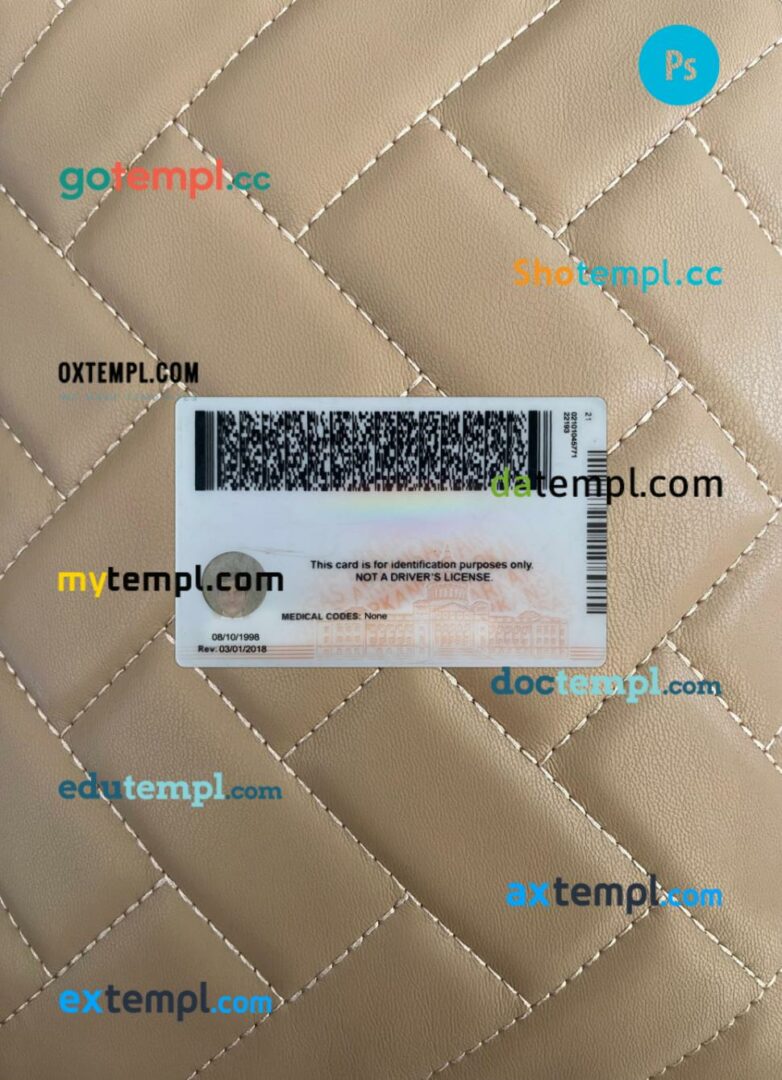 USA Arkansas ID card editable PSD files, scan look and photo-realistic look, 2 in 1 - Image 2