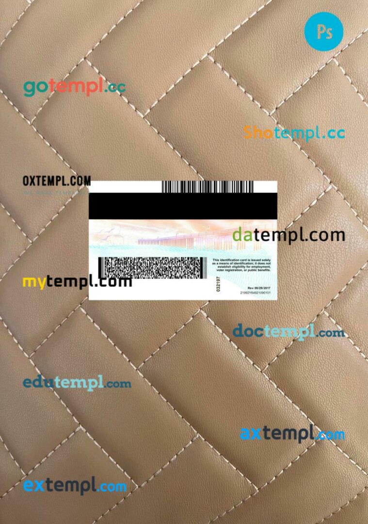 USA California ID card editable PSD files, scan look and photo-realistic look, 2 in 1, 2021-present - Image 2