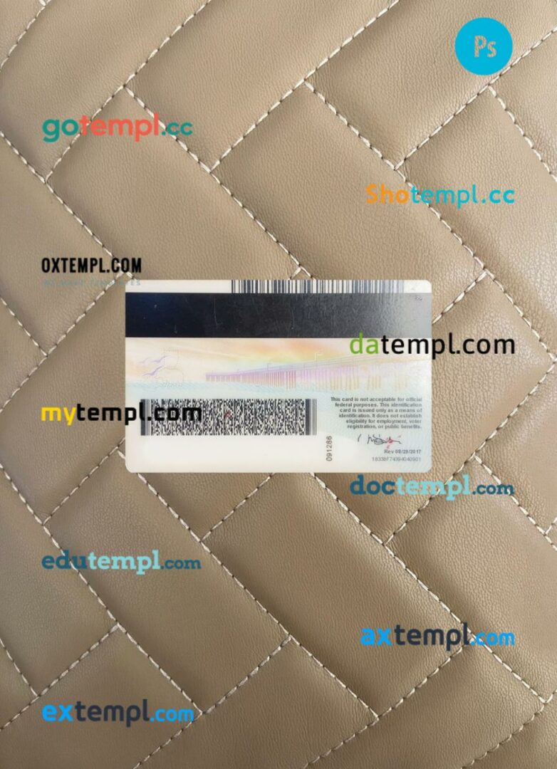 USA California ID card editable PSD files, scan look and photo-realistic look, 2 in 1 - Image 2