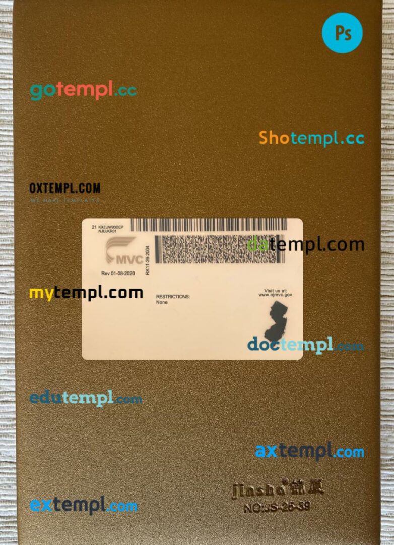 USA New Jersey under 21 ID card editable PSD files, scan look and photo-realistic look, 2 in 1 - Image 2