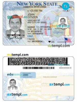USA New York Commerical DL PSD editable template