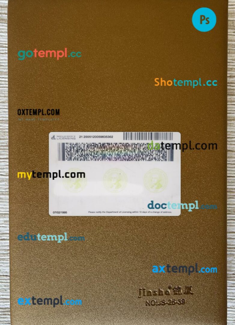USA Washington ID card editable PSD files, scan look and photo-realistic look, 2 in 1, 2020-present - Image 2