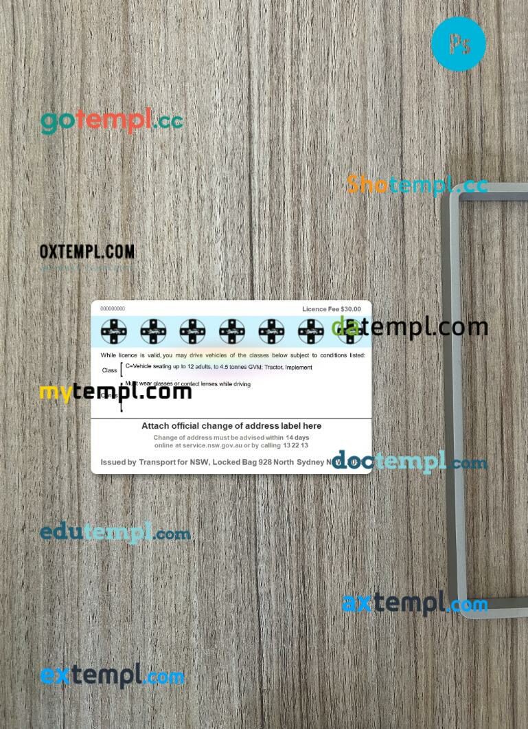 Australia New South Wales provisional driving license PSD files, scan look and photographed image, 2 in 1 - Image 2