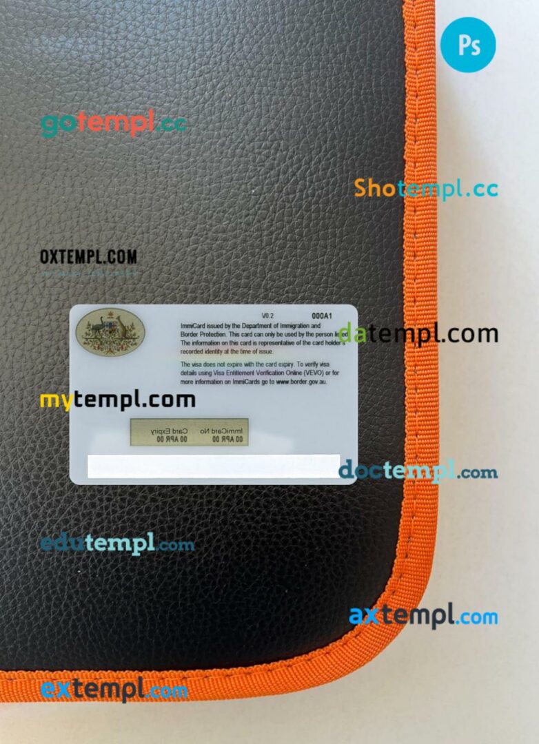 Australia permanent residence card editable PSD files, scan look and photo-realistic look, 2 in 1 - Image 2
