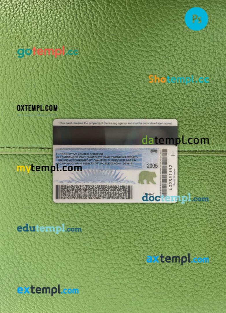 Canada British Columbia driving license PSD files, scan look and photographed image, 2 in 1, 2021-present - Image 2