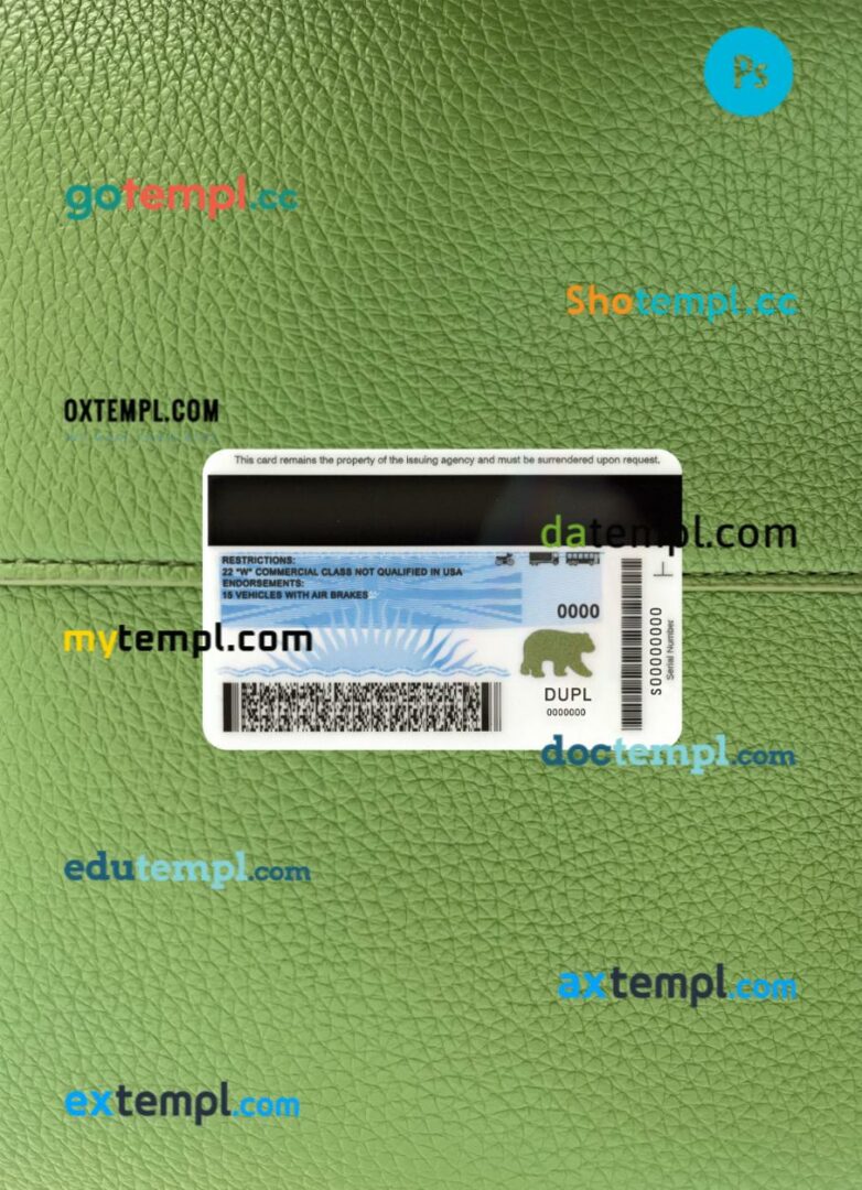 Canada British Columbia driving license PSD files, scan look and photographed image, 2 in 1, new version - Image 2