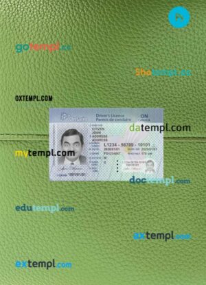 Canada Ontario DL PSD files, scan look and photographed image, 2 in 1, (2018 – present), version 2
