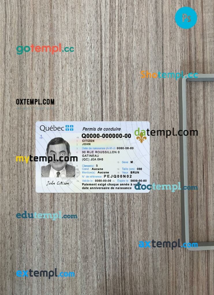 Canada Quebec DL PSD files, scan look and photographed image, 2 in 1, 2023-present