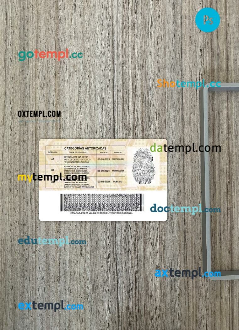 Colombia driving license PSD files, scan look and photographed image, 2 in 1, version 2 - Image 2