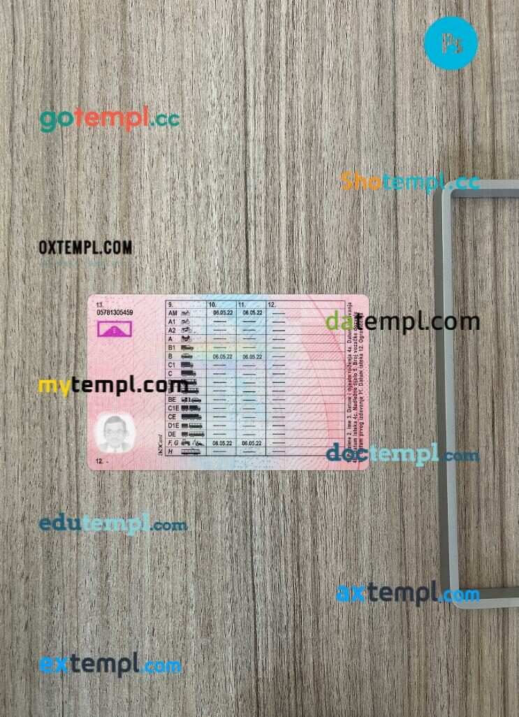 Croatia driving license PSD files, scan look and photographed image, 2 in 1, 2022-prsesent - Image 2