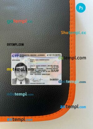 Cyprus residence permit editable PSD files, scan look and photo-realistic look, 2 in 1, 2022-present