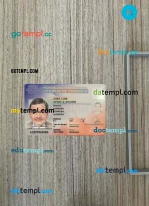 Dominican Republic driving license PSD files, scan look and photographed image, 2 in 1