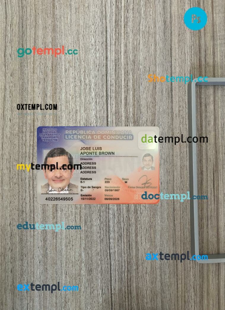 Dominican Republic driving license PSD files, scan look and photographed image, 2 in 1