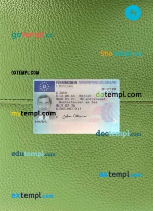 Germany driving license PSD files, scan look and photographed image, 2 in 1, 2021-present