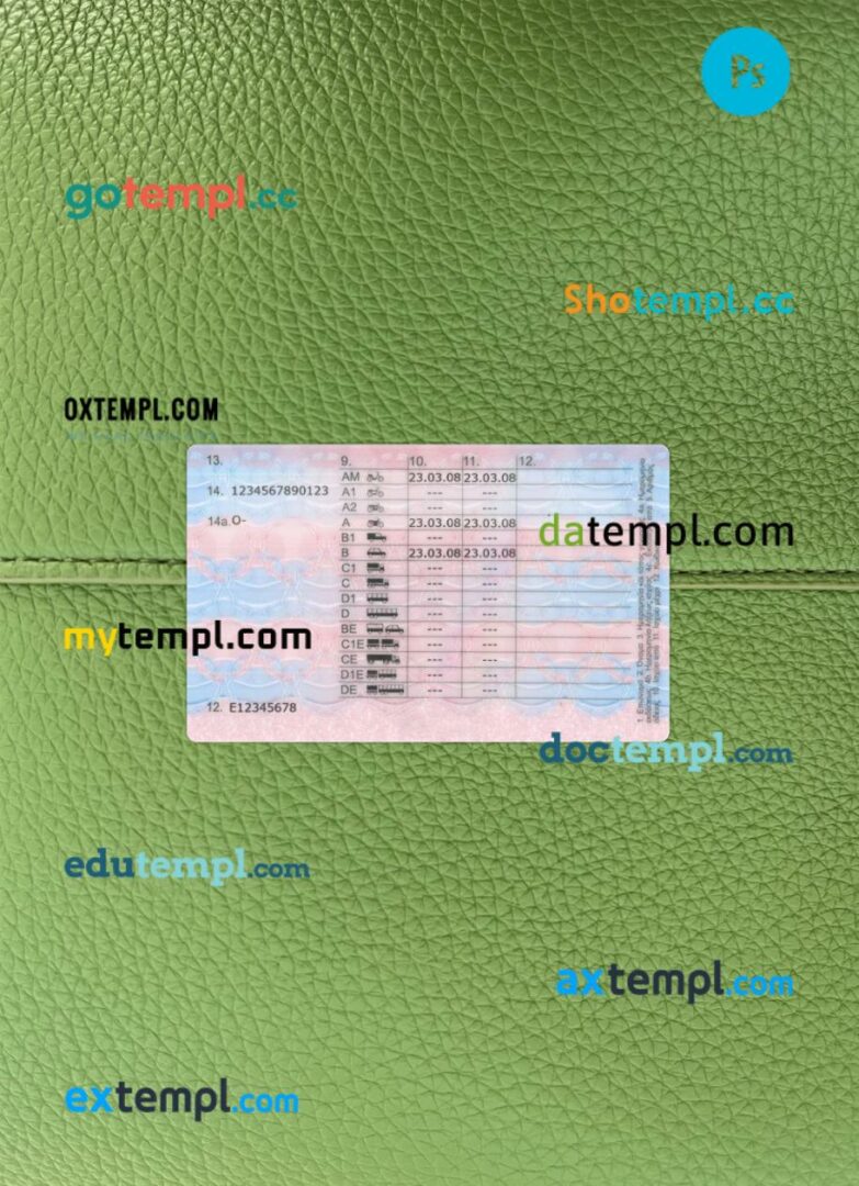 Greece driving license PSD files, scan look and photographed image, 2 in 1, 2019-present - Image 2