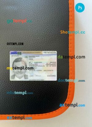 Hungary residence permit editable PSD files, scan look and photo-realistic look, 2 in 1