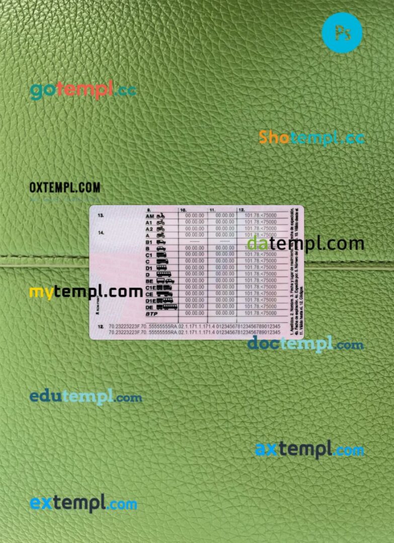 Iceland driving license PSD files, scan look and photographed image, 2 in 1, 2013-present - Image 2