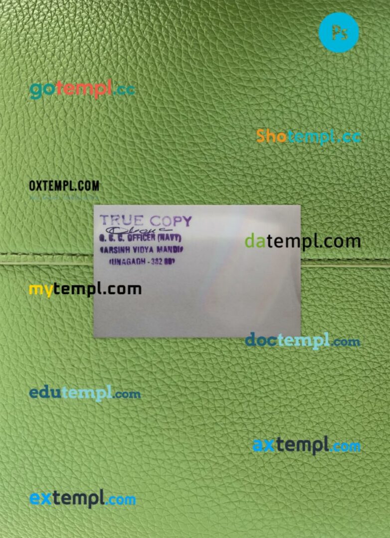 India Gujarat state driving license PSD files, scan look and photographed image, 2 in 1 - Image 2