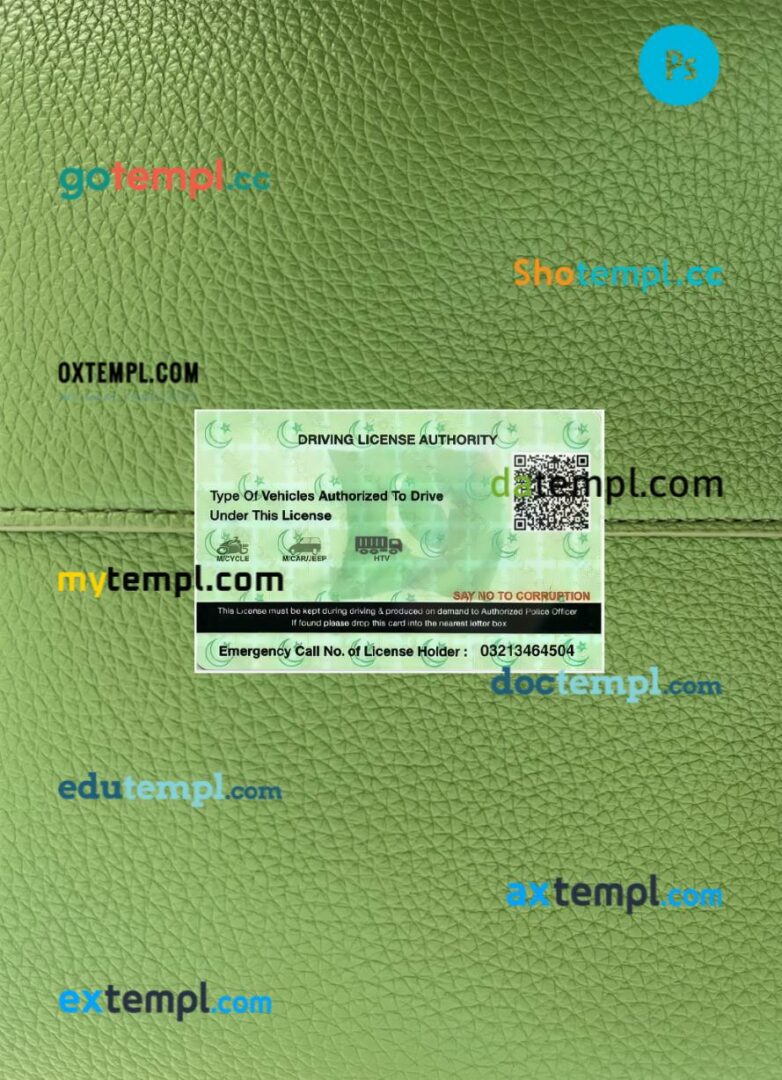 India Punjab driving license PSD files, scan look and photographed image, 2 in 1, 2021-present - Image 2