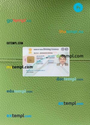 India union driving license PSD files, scan look and photographed image, 2 in 1, new version