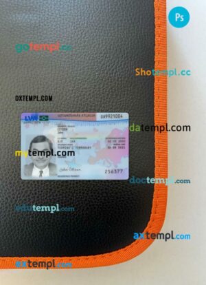 Latvia residence permit editable PSD files, scan look and photo-realistic look, 2 in 1