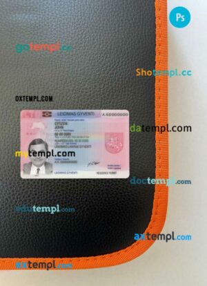 Litva residence card editable PSD files, scan look and photo-realistic look, 2 in 1