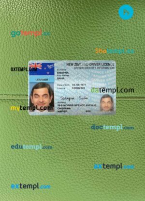 New Zealand driving license PSD files, scan look and photographed image, 2 in 1, 2022-present