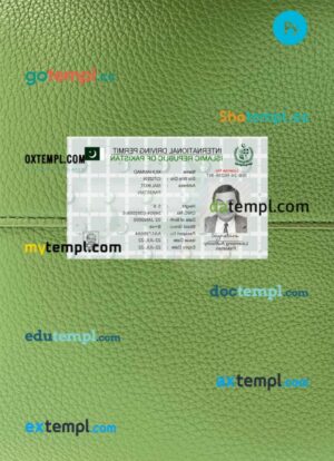 Pakistan international driving license PSD files, scan look and photographed image, 2 in 1, 2022-present