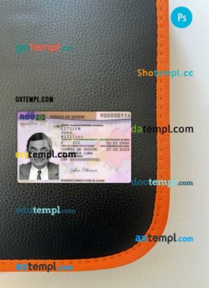 Romania residence permit editable PSD files, scan look and photo-realistic look, 2 in 1
