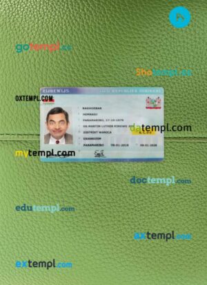 Suriname driving license PSD files, scan look and photographed image, 2 in 1