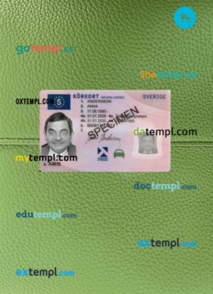 Sweden driving license PSD files, scan look and photographed image, 2 in 1PSD files, scan look and photographed image, 2 in 1, 2025-present