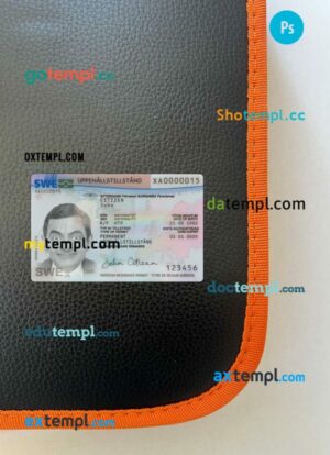 Sweden residence permit editable PSD files, scan look and photo-realistic look, 2 in 1, 2022-present
