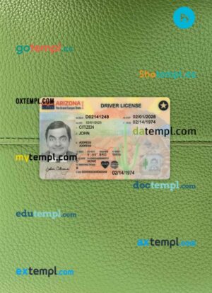 USA Arizona driving license PSD files, scan look and photographed image, 2 in 1, 2023-present