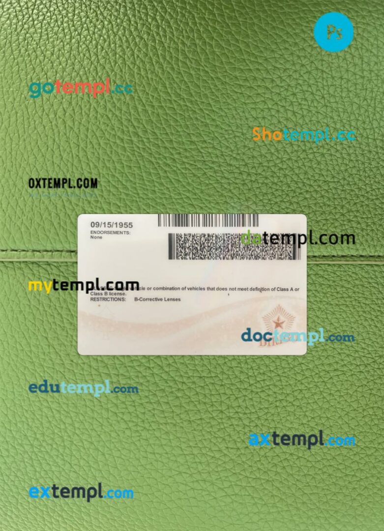 USA Maine driving license PSD files, scan look and photographed image, 2 in 1, 2023-present - Image 2