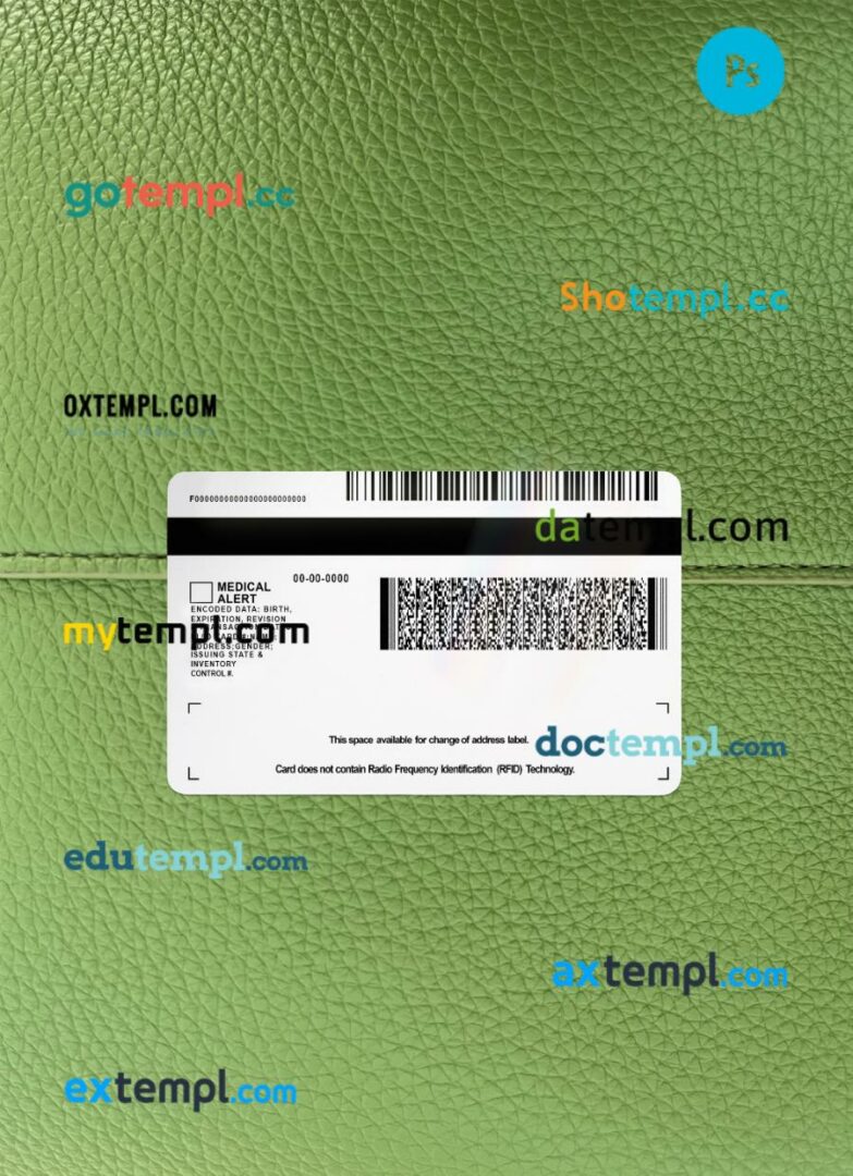 USA Michigan DL PSD files, scan look and photographed image, 2 in 1, 2021-present - Image 2