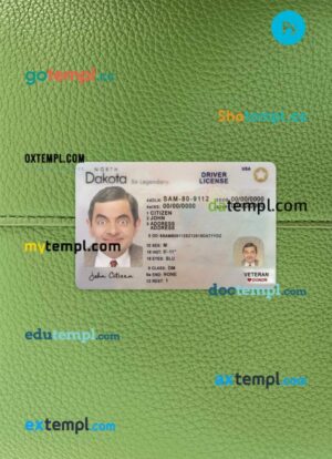 USA North Dakota driving license PSD files, scan look and photographed image, 2 in 1, 2023-present